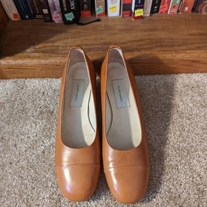 fausto santini light brown pumps chunky heel sz 38.5 euc